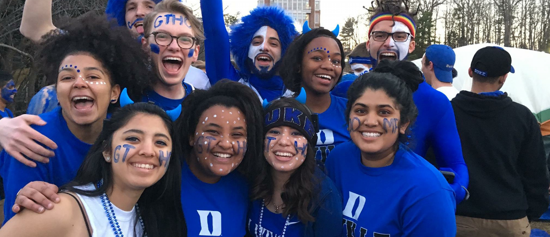Yodit and friends excited for a Duke game