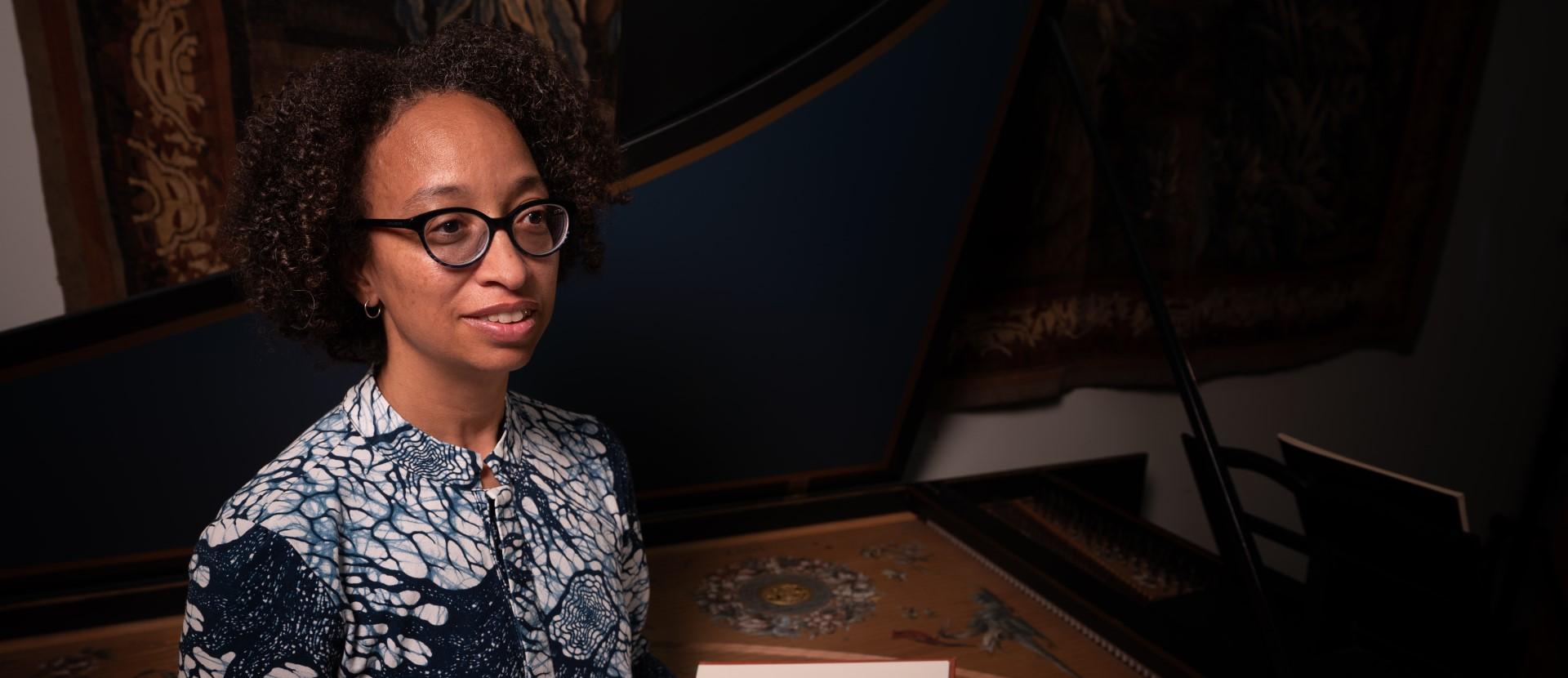 Tsitsi Jaji shown holding the score of Ignatius Sancho, one of the composers she studies. 