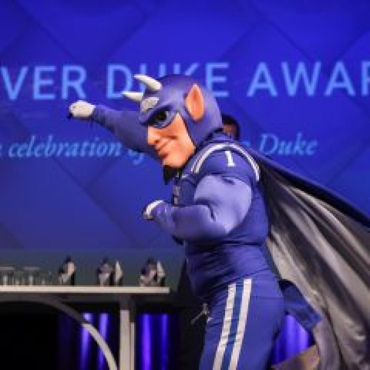 Blue Devil at the Duke Alumni Awards Ceremony